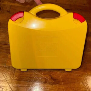 LEGO two tone yellow case container collectible carry case with handle